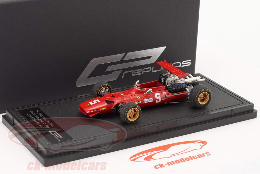 Chris Amon Ferrari 312 #5 2do británico GP fórmula 1 1968 1:43 GP Replicas