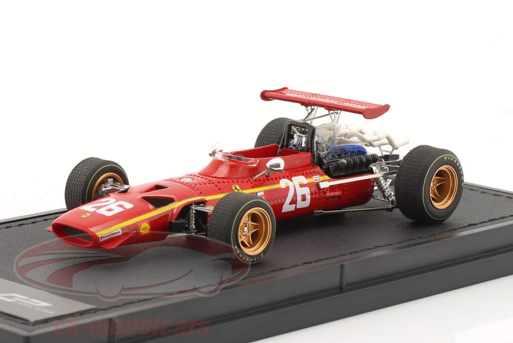 Jacky Ickx Ferrari 312 #26 vinder fransk GP formel 1 1968 1:43 GP Replicas