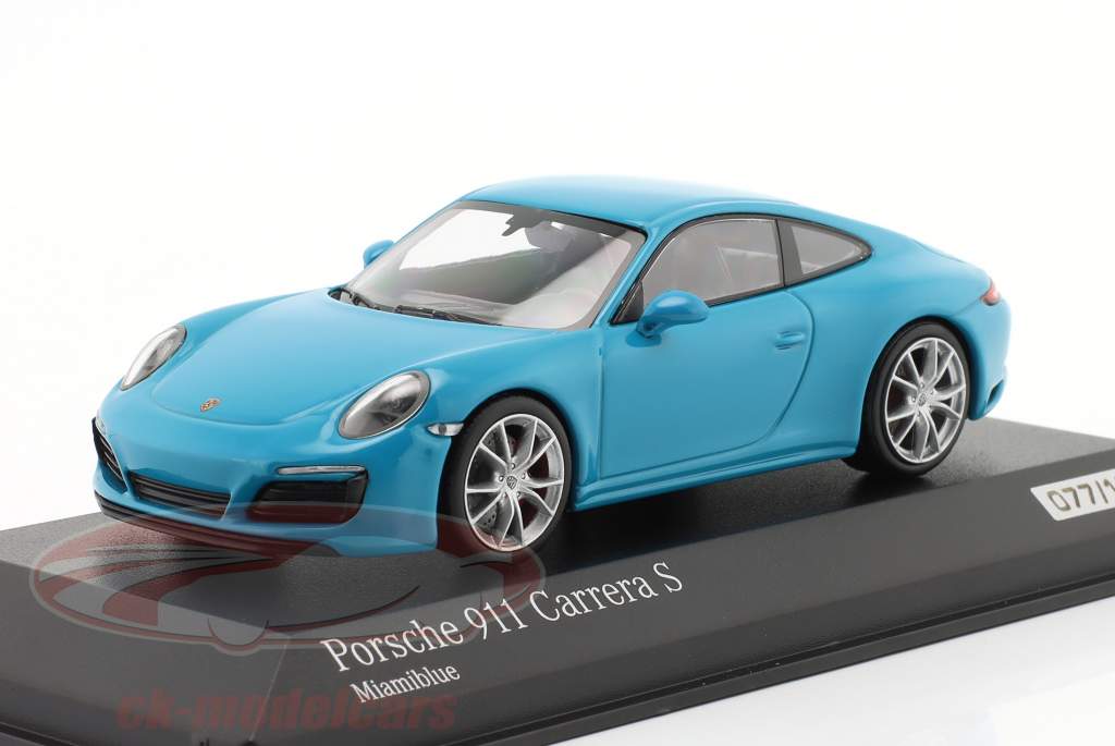 Porsche 911 (991.2) Carrera S year 2018 Miami blue 1:43 Minichamps