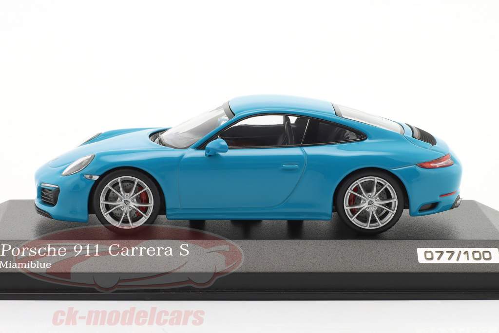 Porsche 911 (991.2) Carrera S 建设年份 2018 迈阿密 蓝色的 1:43 Minichamps