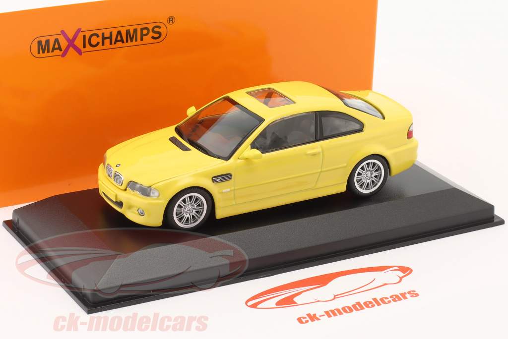 BMW M3 (E46) Coupe 建设年份 2001 黄色的 1:43 Minichamps