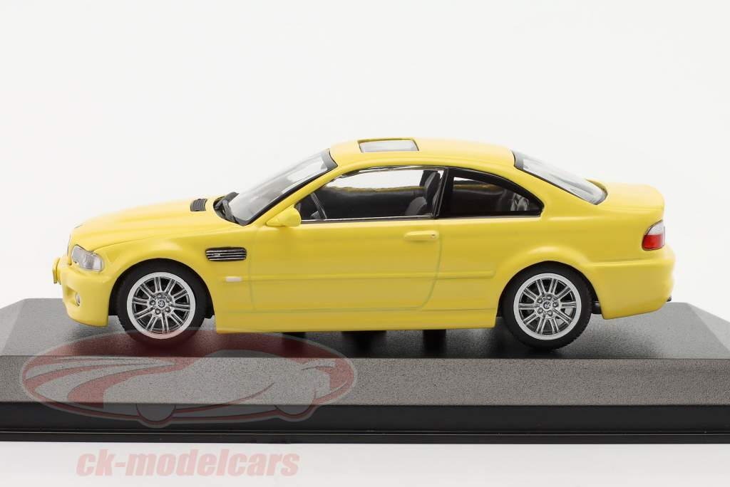BMW M3 (E46) Coupe Año de construcción 2001 amarillo 1:43 Minichamps