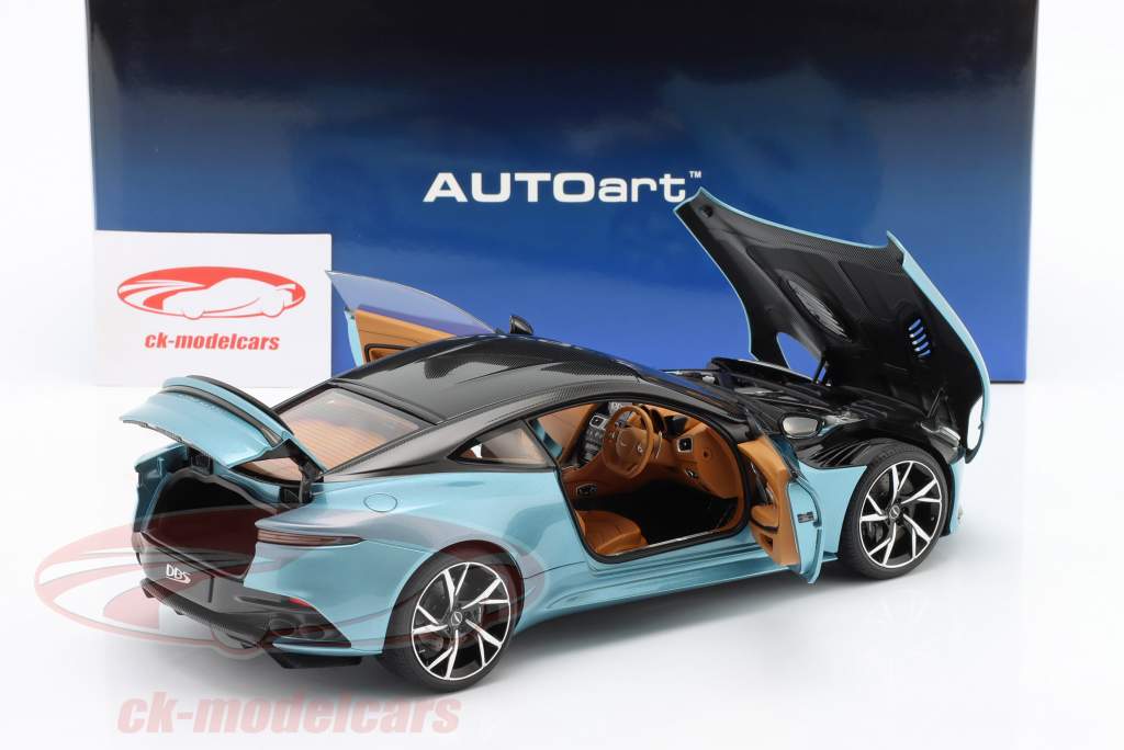Aston Martin DBS Superleggera Año de construcción 2019 caribe azul 1:18 AutoArt