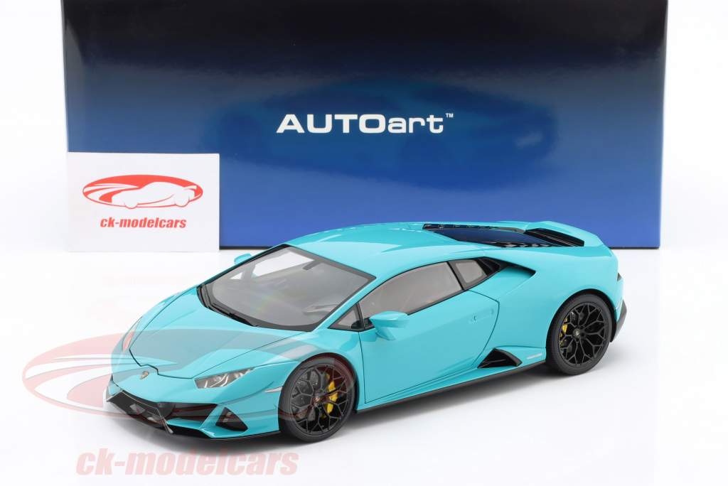 Lamborghini Huracan Evo Année de construction 2019 glauco bleu 1:18 AutoArt