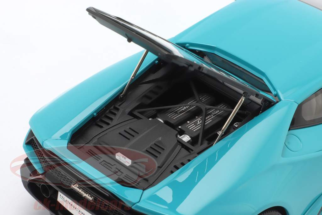 Lamborghini Huracan Evo Año de construcción 2019 glauco azul 1:18 AutoArt