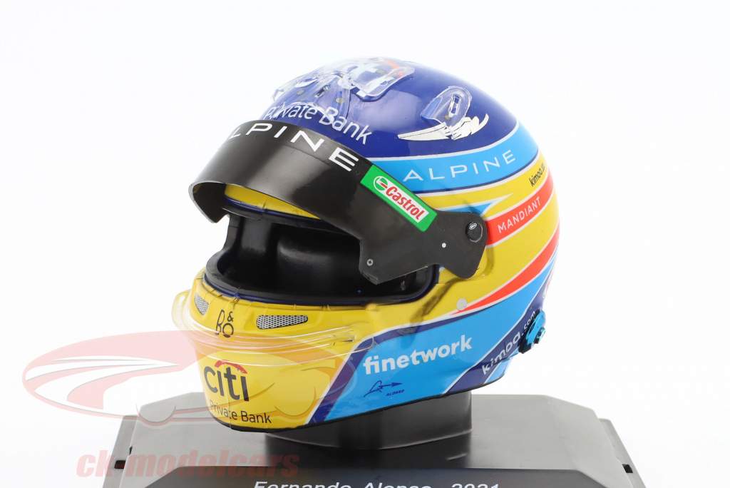 Fernando Alonso #14 Alpine F1 Team formula 1 2021 helmet 1:5 Spark