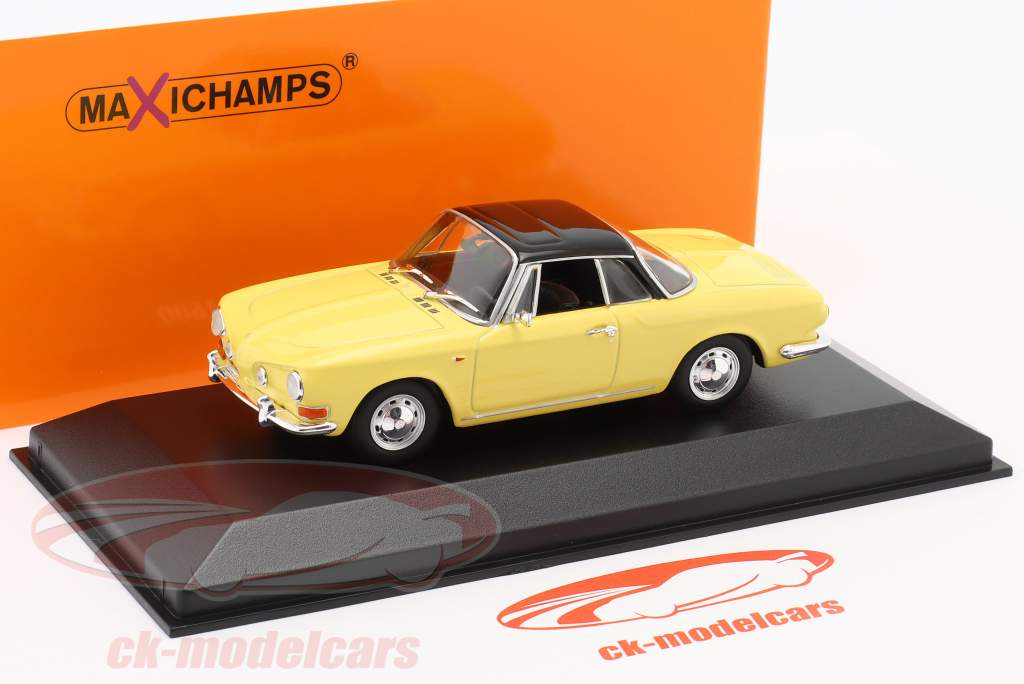 Welly Modellino Volkswagen Karmann Ghia Coup&egrave; Scala 1:34/1:39, Colore Giallo, Die-cast
