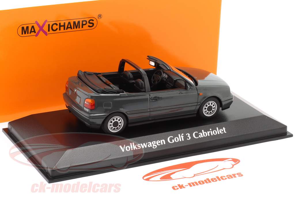 Volkswagen VW Golf III Cabriolet Baujahr 1997 grau metallic 1:43 Minichamps
