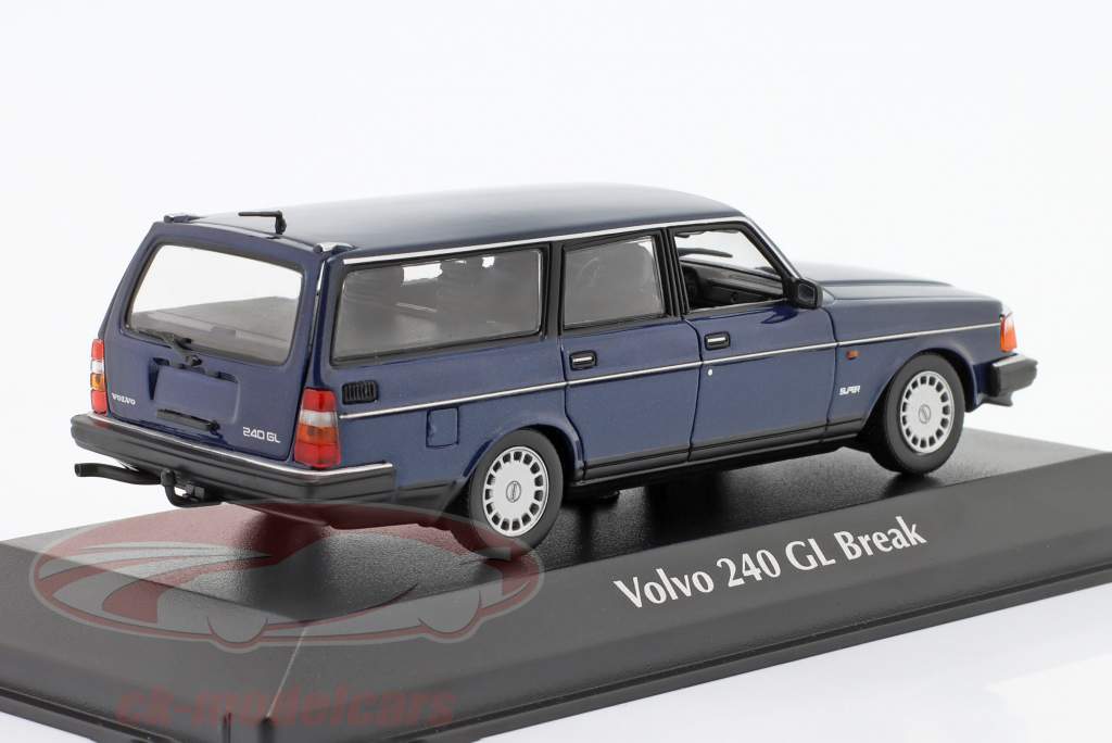 Volvo 240 GL Break Année de construction 1986 bleu foncé métallique 1:43 Minichamps