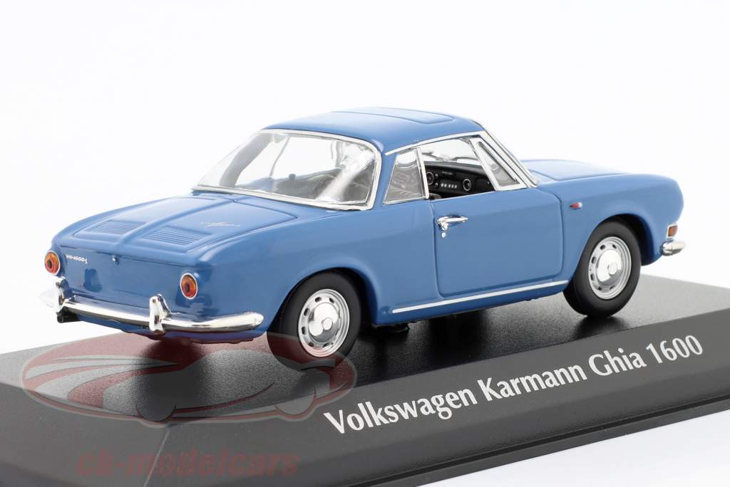 Volkswagen VW Karmann Ghia 1600 Année de construction 1966 bleu 1:43 Minichamps