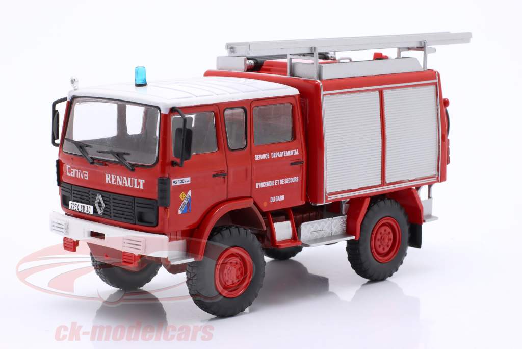 Renault VI 95.130 4x4 FPT Pompiers rouge / blanc 1:43 Altaya