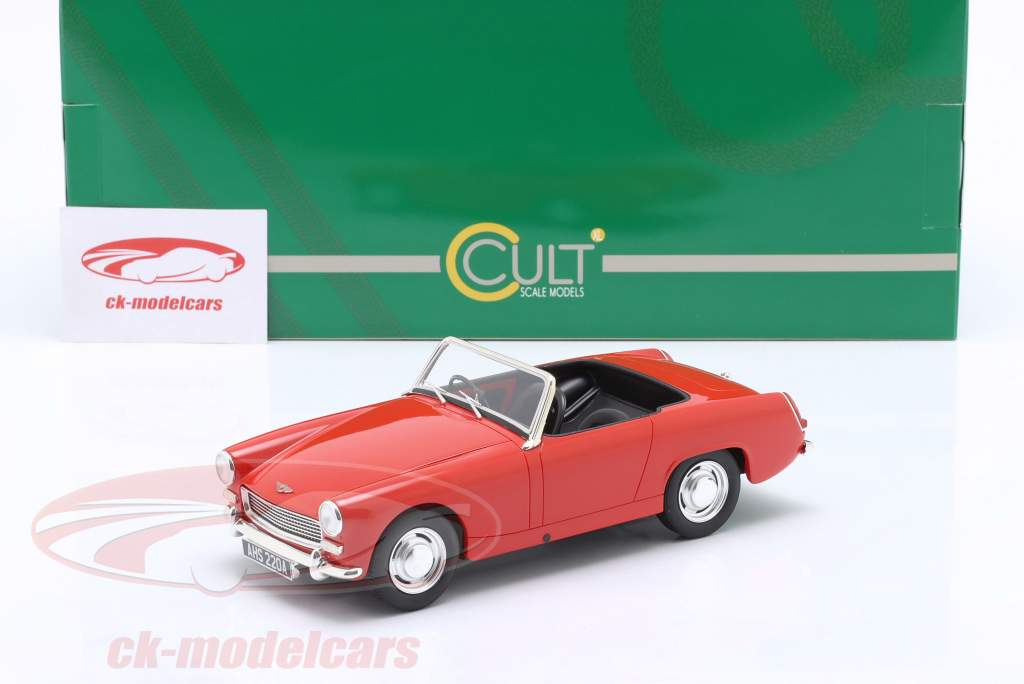 Austin Healey Sprite MK2 cabriolet Byggeår 1961 rød metallisk 1:18 Cult Scale