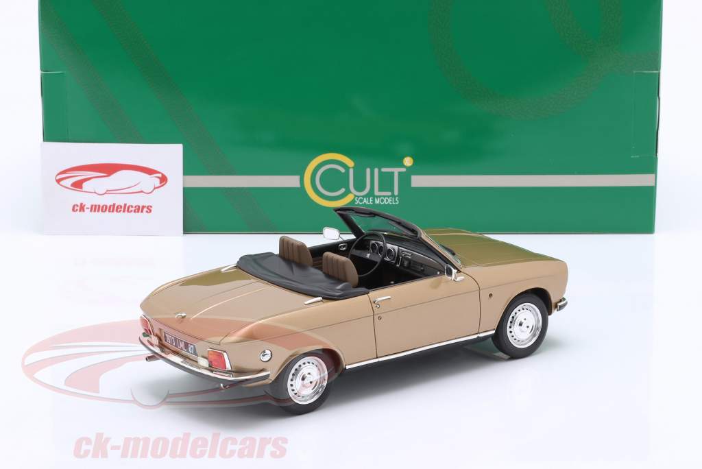Peugeot 304 convertible year 1973 gold metallic 1:18 Cult Scale