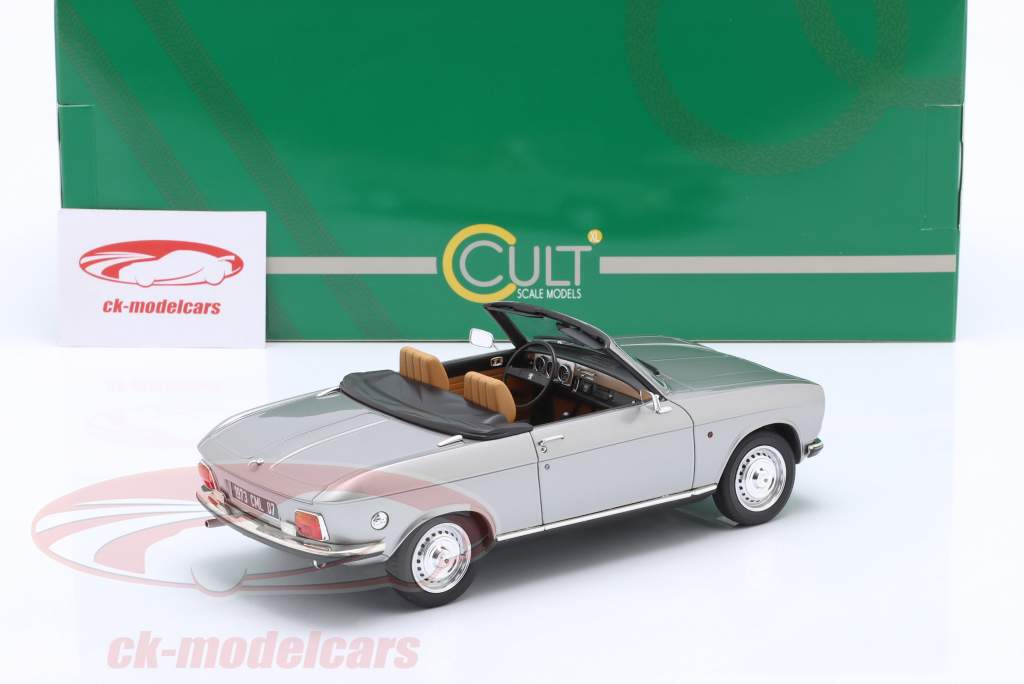 Peugeot 304 convertible year 1973 silver metallic 1:18 Cult Scale