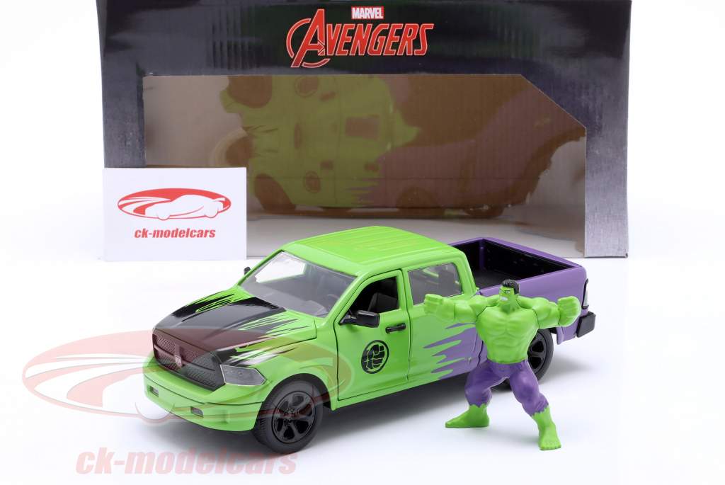 Dodge Ram 1500 建設年 2014 と 形 Hulk 1:24 Jada Toys