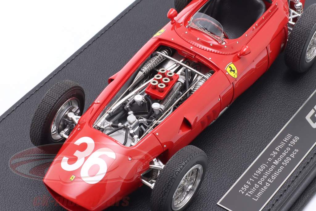 P. Hill Ferrari Dino 246/256 F1 #36 3e Monaco GP formule 1 1960 1:18 GP Replicas