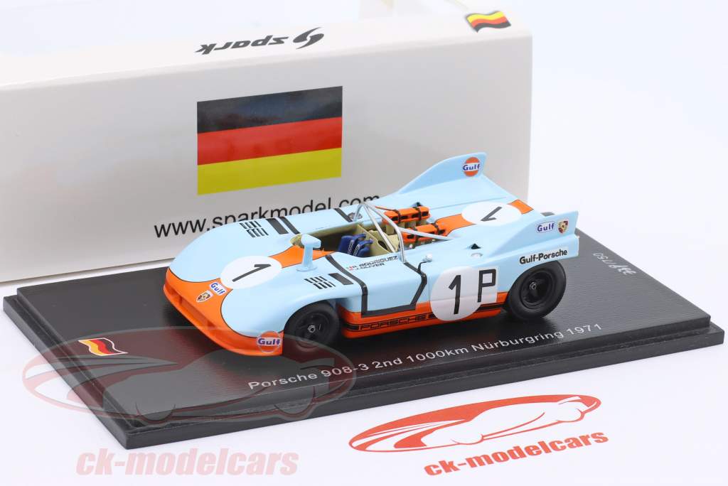Porsche 908/03 #1 2do 1000km Nürburgring 1971 Rodriguez, Siffert 1:43 Spark