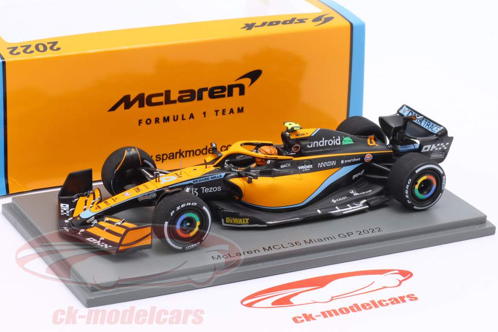Lando Norris McLaren MCL36 #4 Miami GP formel 1 2022 1:43 Spark