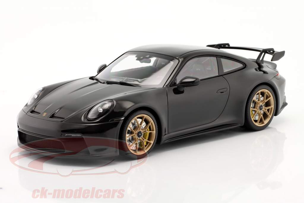 Porsche 911 (992) GT3 2021 sort / Aurum fælge 1:18 Minichamps