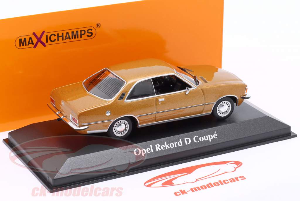 Opel Rekord D Coupe Año de construcción 1975 oro metálico 1:43 Minichamps