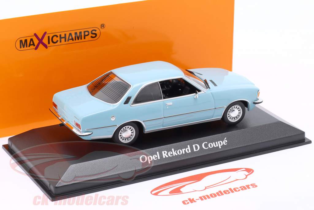 Opel Rekord D Coupe Année de construction 1975 Bleu clair 1:43 Minichamps
