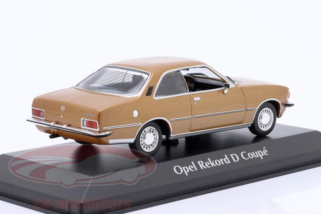 Opel Rekord D Coupe Année de construction 1975 or métallique 1:43 Minichamps