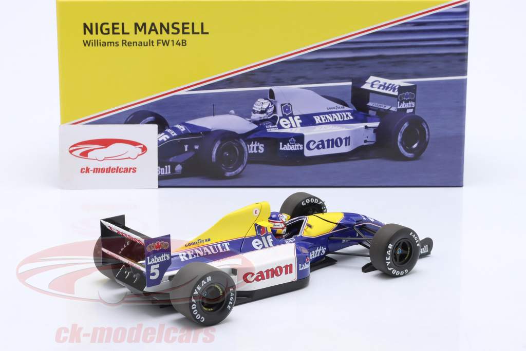 Nigel Mansell Williams FW14B #5 formel 1 Verdensmester 1992 1:18 Minichamps