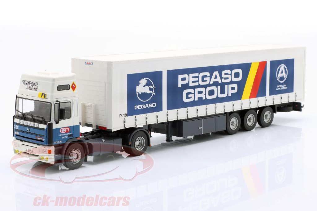 Pegaso Troner 360 Plus Camion avec bande-annonce 1988 blanc / bleu 1:43 Altaya