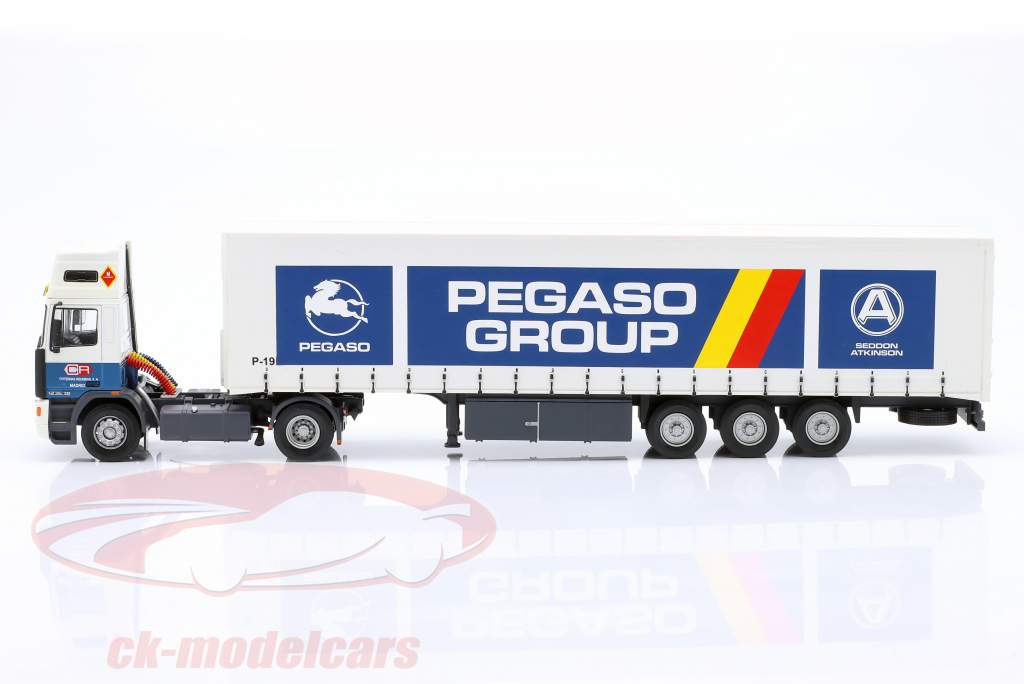 Pegaso Troner 360 Plus Camion con trailer 1988 bianco / blu 1:43 Altaya