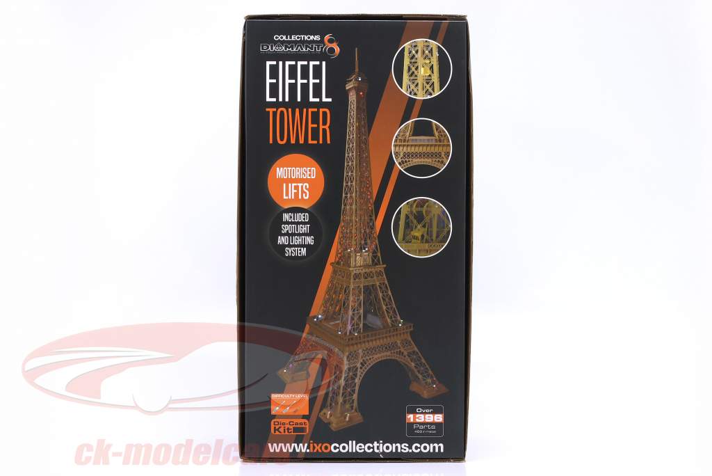 Eiffeltårnet Paris med belysning og elevatorer sæt 1:270 Ixo
