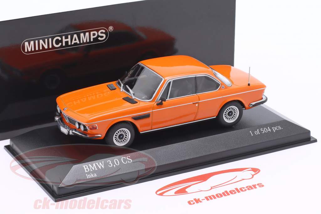 BMW 3.0 CS (E9) ano de construção 1969 inka laranja 1:43 Minichamps
