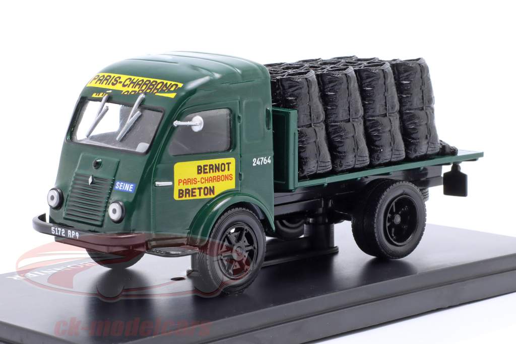 Renault 2 tons coal truck year 1947 green 1:43 Hachette