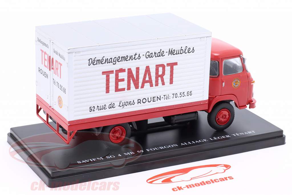 Renault SG 4 MB 59 furgoneta Tenart Año de construcción 1968 rojo / plata 1:43 Hachette