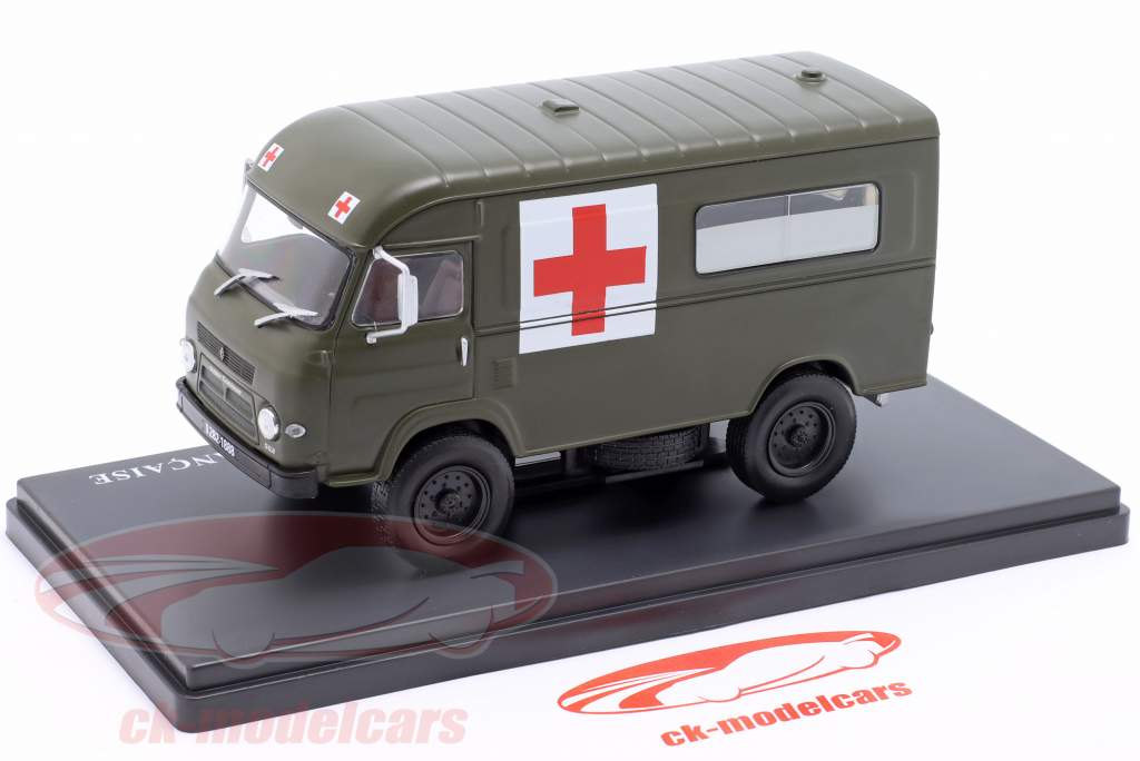 Renault Saviem SG 2 E 4x4 ambulancia ejército Francia 1968 verde 1:43 Hachette