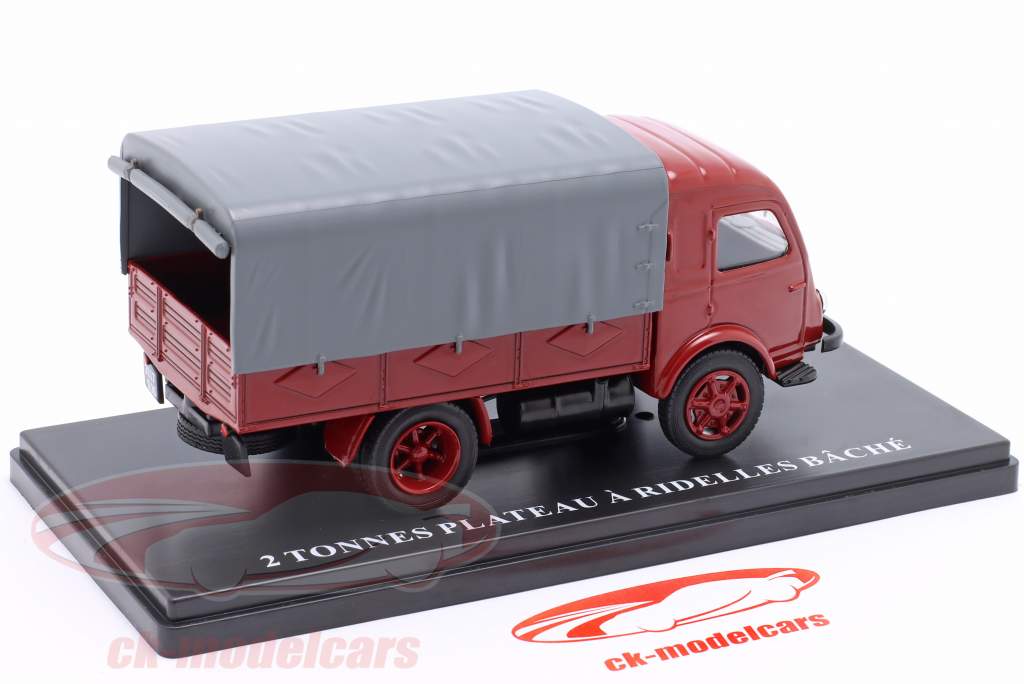 Renault 2 metric tons flatbed truck year 1947 red / Gray 1:43 Hachette