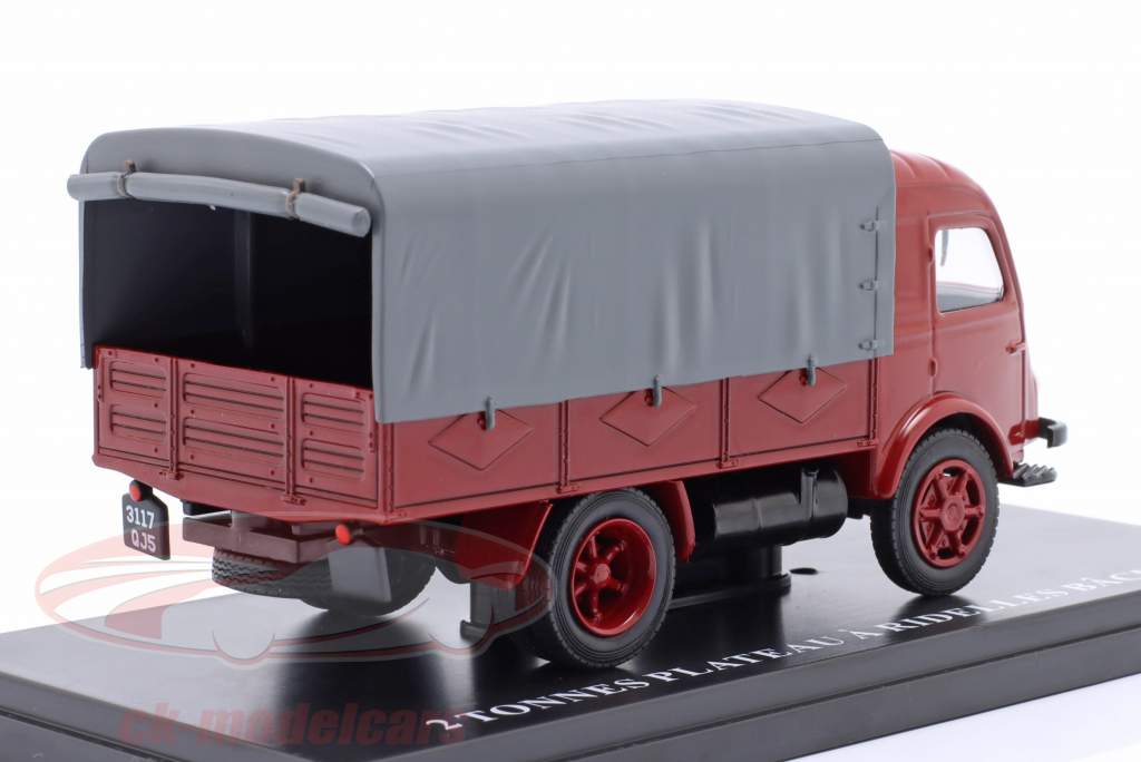 Renault 2 metric tons flatbed truck year 1947 red / Gray 1:43 Hachette