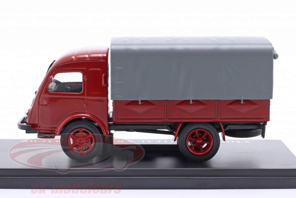 Renault 2 Tonnes métriques camion à plateau Année de construction 1947 rouge / Gris 1:43 Hachette