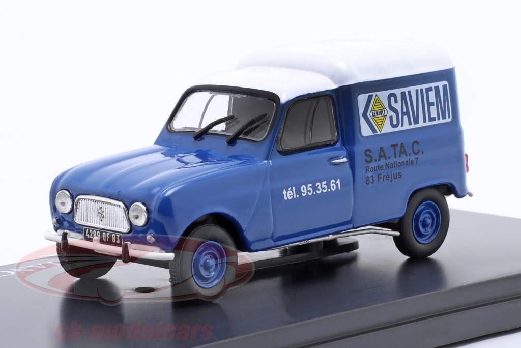 Renault R 4 Fourgonette Assistenzwagen Saviem 1967 blau / weiß 1:43 Hachette