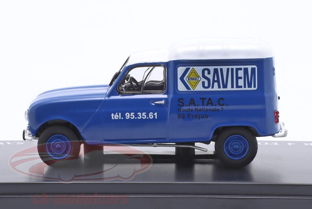 Renault R 4 Fourgonette coche de asistencia Saviem 1967 azul / blanco 1:43 Hachette