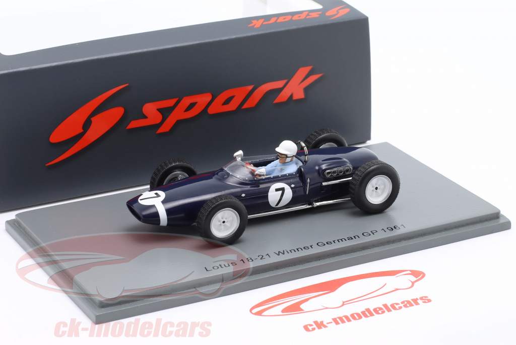 Stirling Moss Lotus 18-21 #7 Sieger Deutschland GP Formel 1 1961 1:43 Spark