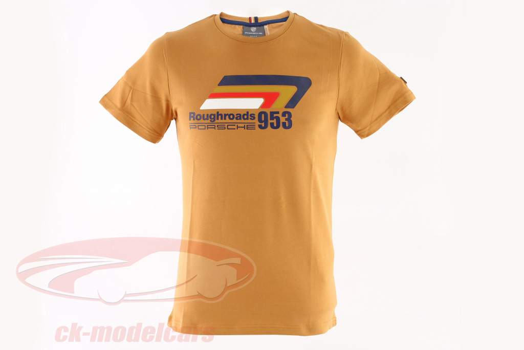 Porsche t shirt rough roads 953 camel Unisex