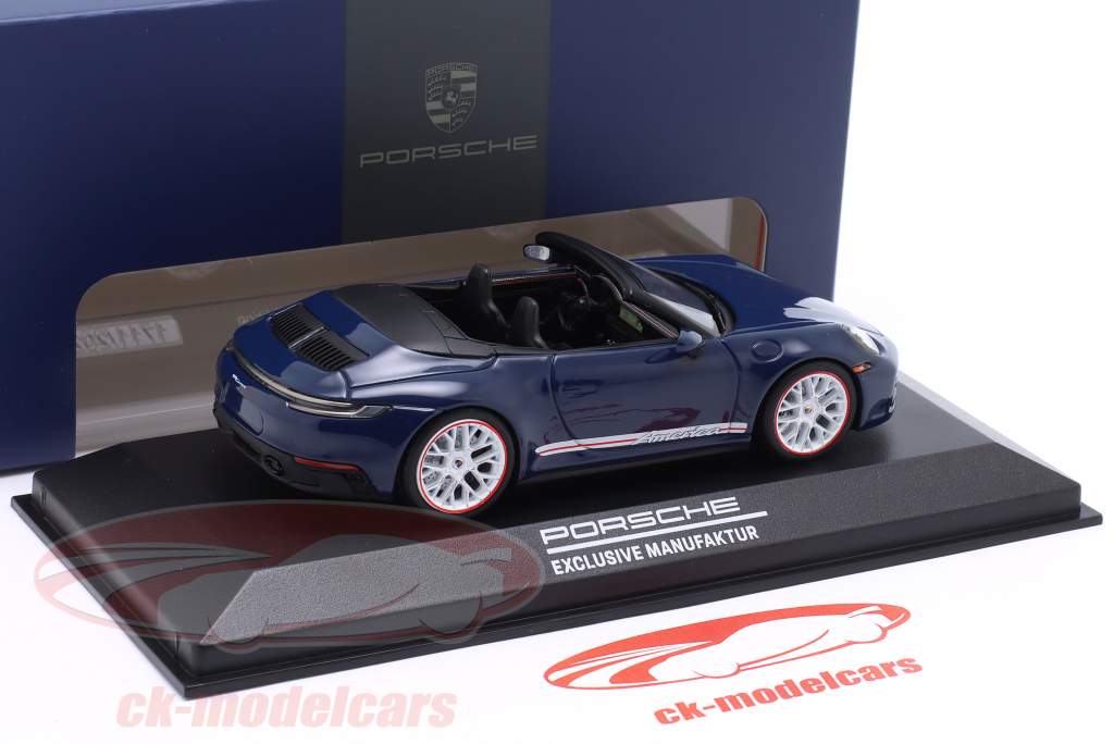Porsche 911 (992) Carrera GTS Cabriolet America Edition 2022 azurblå 1:43 Minichamps