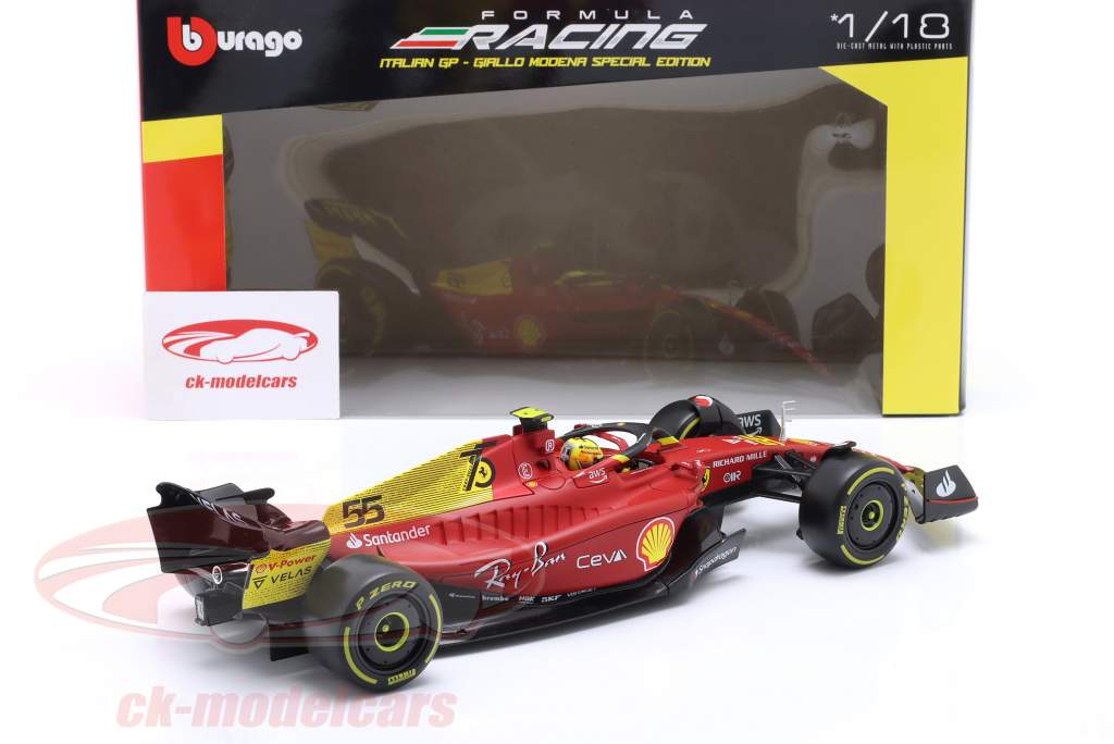 Carlos Sainz Jr. Ferrari F1-75 #55 4to italiano GP fórmula 1 2022 1:18 Bburago