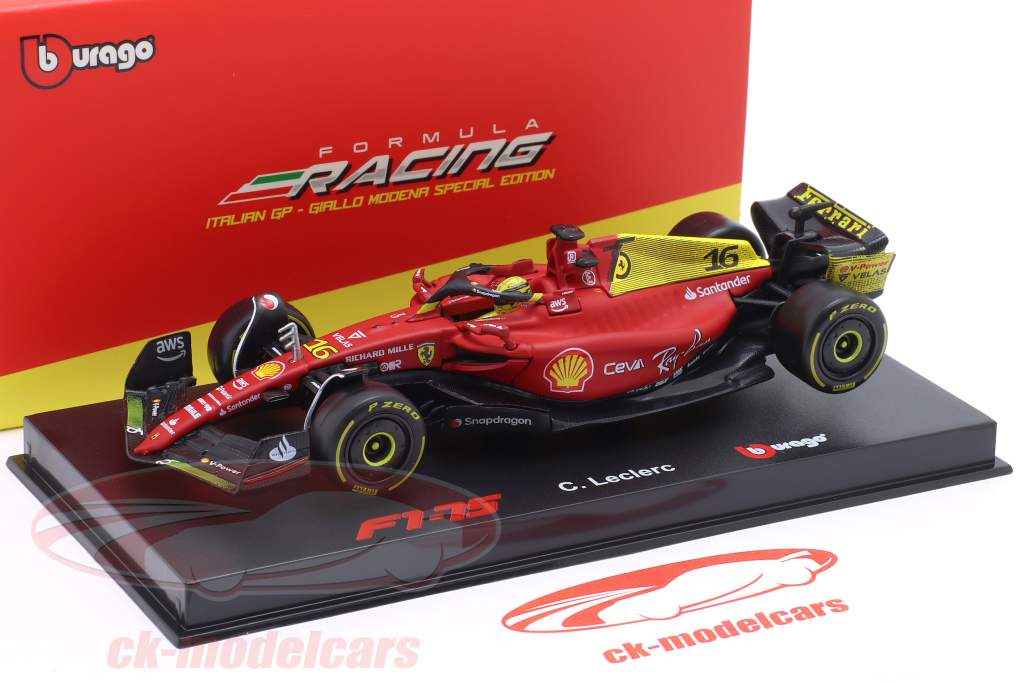Xiangtat Bburago 1/24 Scale Ferrari F1-75 Model Car – 2022 75th Anniversary #16 Charles Leclerc Edition - View #13