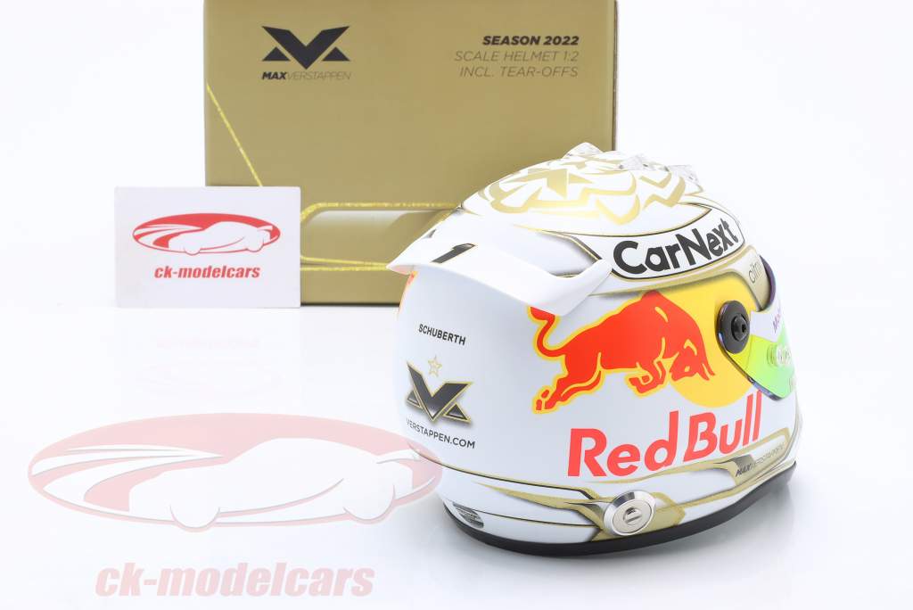Max Verstappen #1 Red Bull Racing formule 1 Champion du monde 2022 casque 1:2 Schuberth