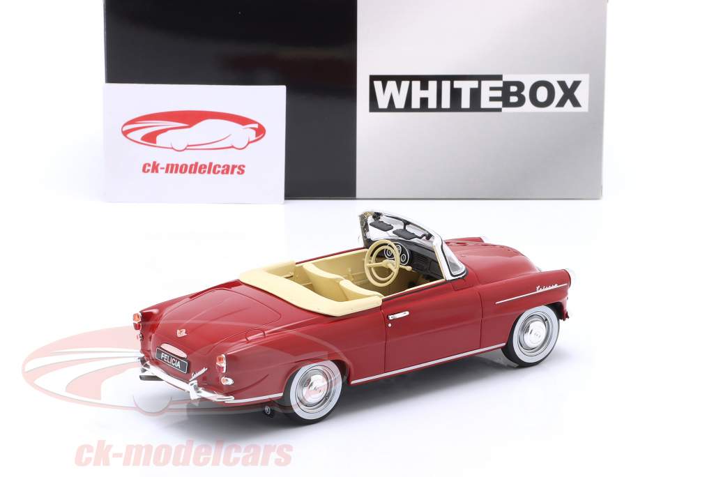 Skoda Felicia Cabrio Año de construcción 1959 rojo oscuro 1:24 WhiteBox