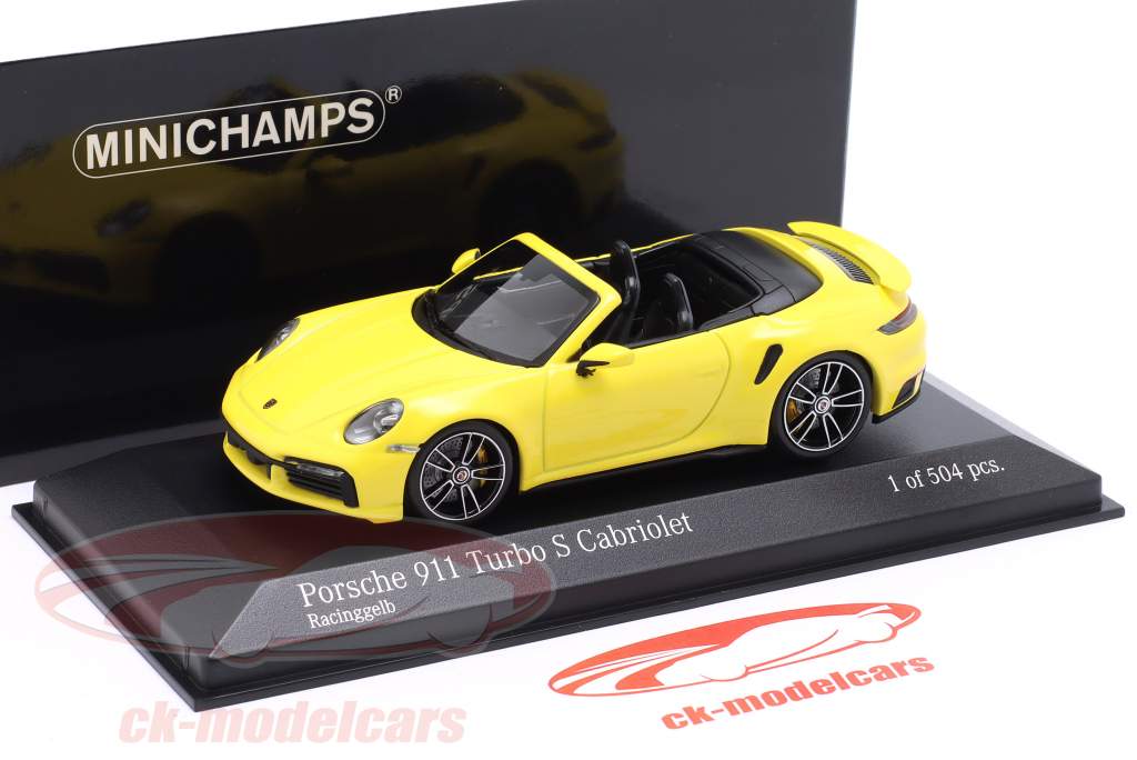 Porsche 911 (992) Turbo S convertible 2019 racing jaune 1:43 Minichamps