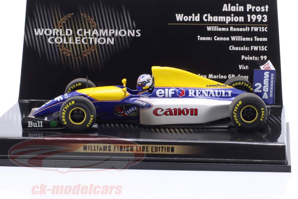 A. Prost Williams FW15C Dirty Version #2 Formel 1 Weltmeister 1993 1:43 Minichamps