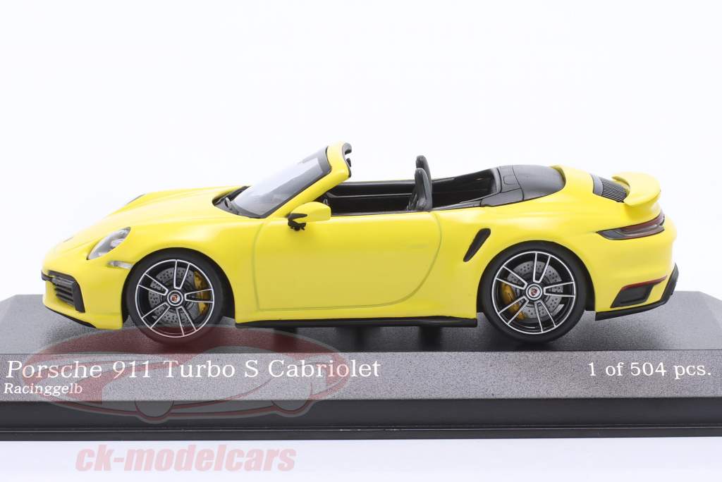Porsche 911 (992) Turbo S convertibile 2019 racing giallo 1:43 Minichamps