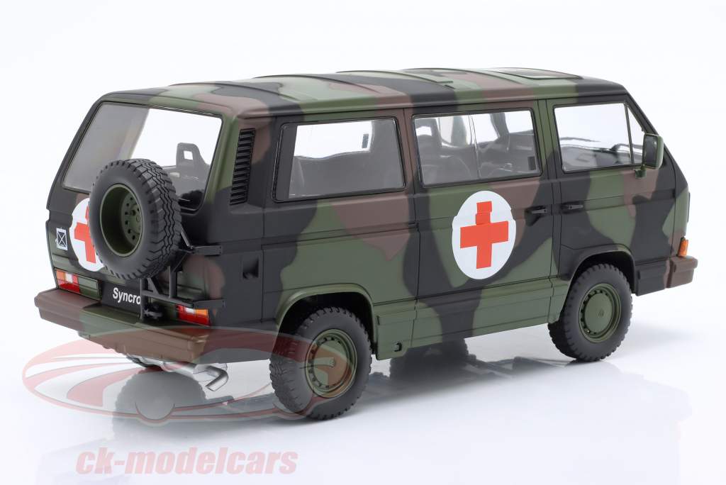 Volkswagen VW T3 Bus Syncro fuerzas Armadas ambulancia 1987 camuflaje 1:18 KK-Scale
